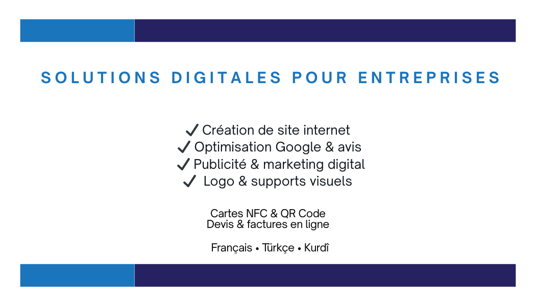 Carte de visite Elyria Digital — verso